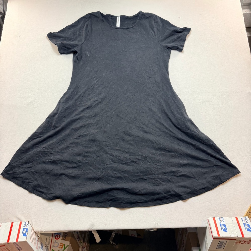 Zenana Premium T-Shirt Dress Women One Extra Large Black Excellent Short Sleeve
